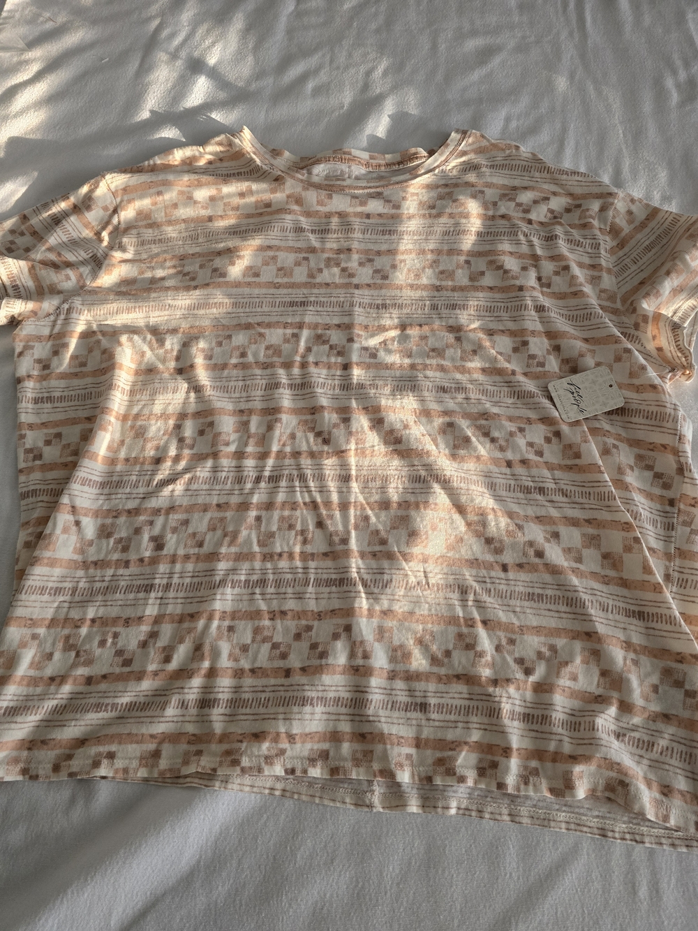 Nwt Free People Nina Oversized Tee S Beige Boho Festival Slouchy Tee - Picture 8 of 14